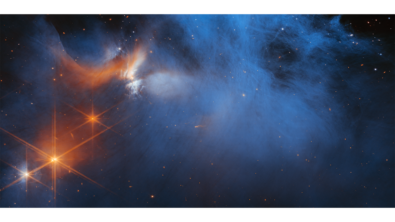 Nuvem Molecular Camaleão I. Imagem: NASA, ESA, CSA, Leah Hustak (STScI) Nuvem Molecular Camaleão I. Imagem: NASA, ESA, CSA, Leah Hustak (STScI)