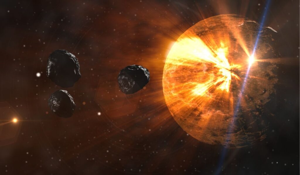Sonda Dart da NASA alterou órbita de asteroide. Imagem: canva